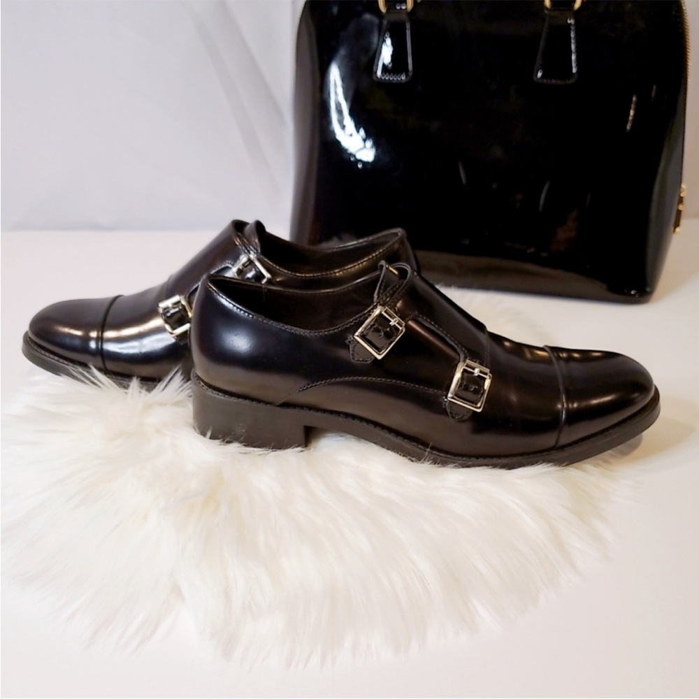 ⭐Women's Classic Black Double Monkstrap Italian Oxfords - Picture 7 of 10